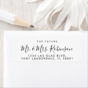 Future Mr and Mrs Script Wedding Return Address Label