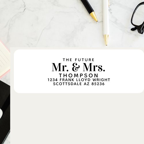 Future Mr and Mrs Stylish Wedding Return Address  Label