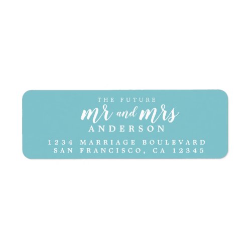 Future Mr Mrs Angel Blue Wedding Return Address Label