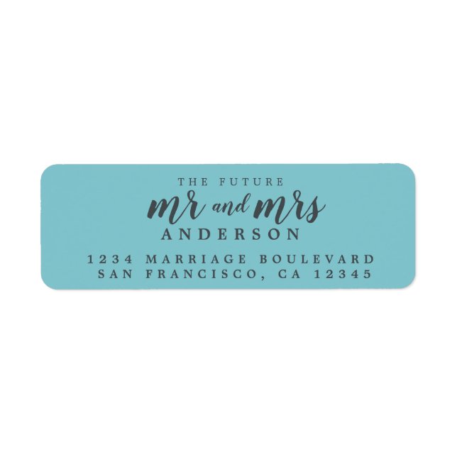 Future Mr Mrs Angel Blue Wedding Return Address Label (Front)