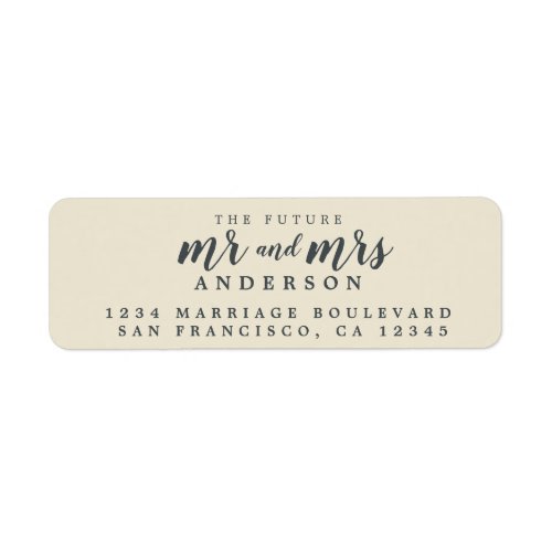Future Mr Mrs Antique White Wedding Return Address Label