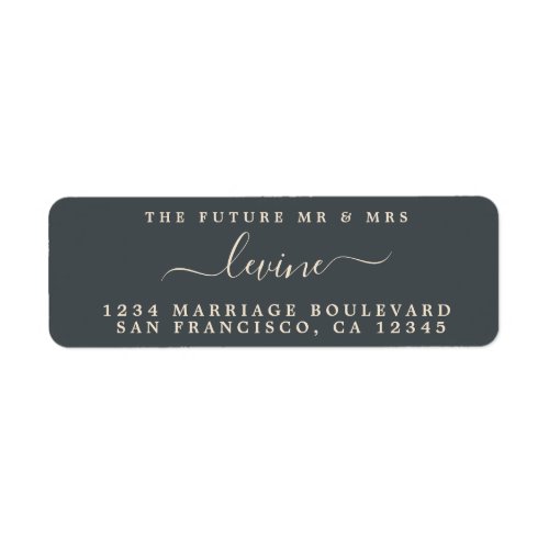 Future Mr Mrs Black Ivory Wedding Return Address Label