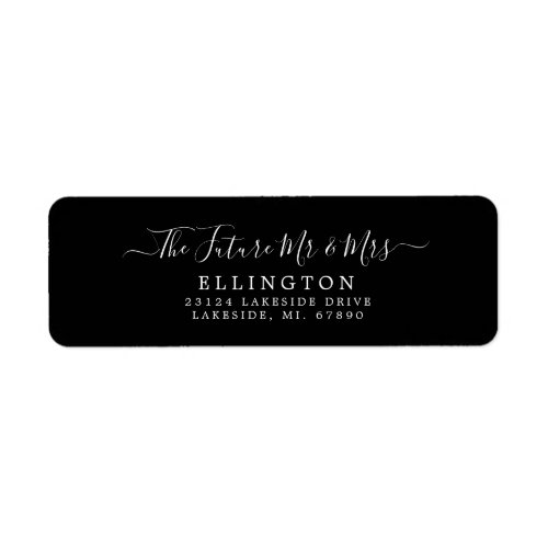 Future Mr  Mrs Black White Return Address Label