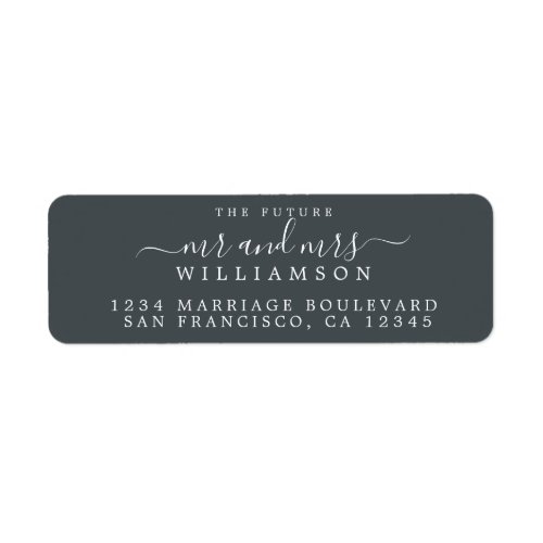 Future Mr Mrs Black White Wedding Return Address Label