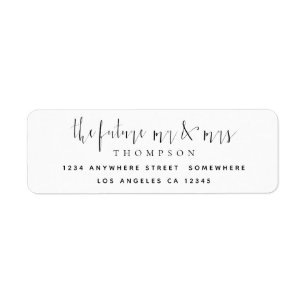 Future Mr Mrs Calligraphy Return Name Address Label