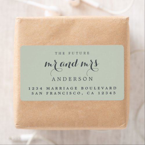 Future Mr Mrs Chic Script Wedding Return Address   Label