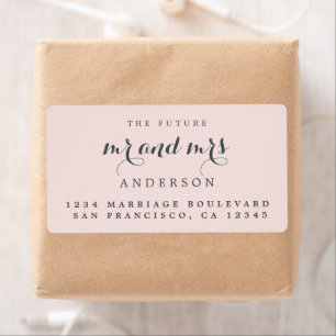 Future Mr Mrs Chic Script Wedding Return Address Label