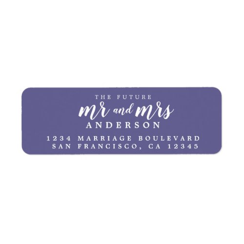 Future Mr Mrs Corsican Blue Wedding Return Address Label