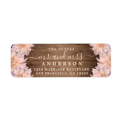 Future Mr Mrs Dahlia flower Wedding Return Address Label