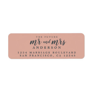 Future Mr Mrs Dusty Pink Wedding Return Address Label