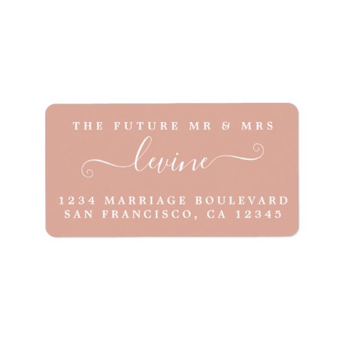 Future Mr Mrs Dusty Pink Wedding Return Address Label