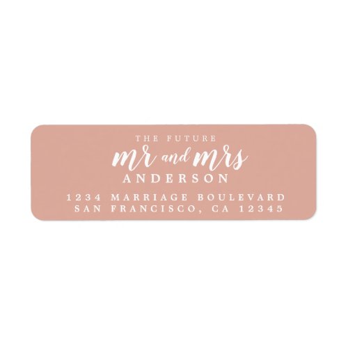 Future Mr Mrs Dusty Pink Wedding Return Address Label