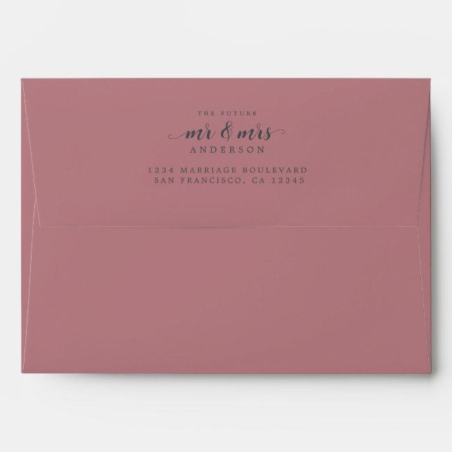 Future Mr Mrs Dusty Rose Return Address Envelope (Back (Top Flap))