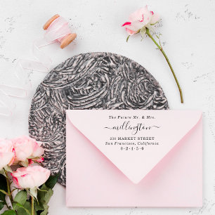 Future Mr & Mrs Elegant Script Name Return Address Self-inking Stamp