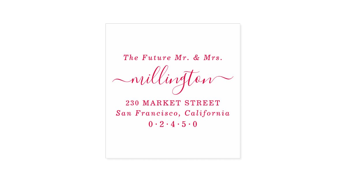 Future Mr & Mrs Elegant Script Name Return Address Self-inking Stamp ...