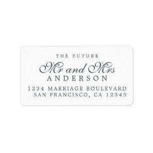 Future Mr Mrs Elegant Script Return Address Label