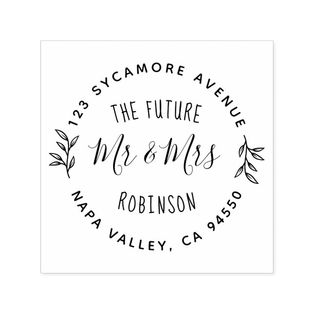 Future Mr & Mrs | Engagement Return Address Self-inking Stamp (Design)