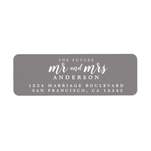 Future Mr Mrs Flannel Gray Wedding Return Address Label