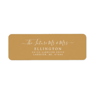 Future Mr & Mrs Gold Wedding Return Address Label