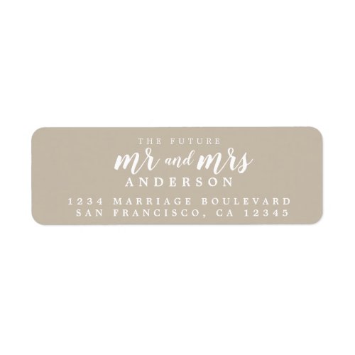 Future Mr Mrs Gray Wedding Return Address Label