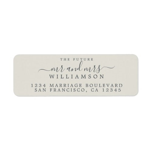 Future Mr Mrs Gray Wedding Return Address Label