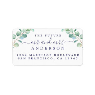 Future Mr Mrs Green Foliage Address Label