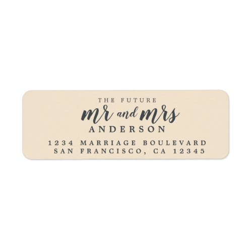 Future Mr Mrs Ivory Wedding Return Address Label