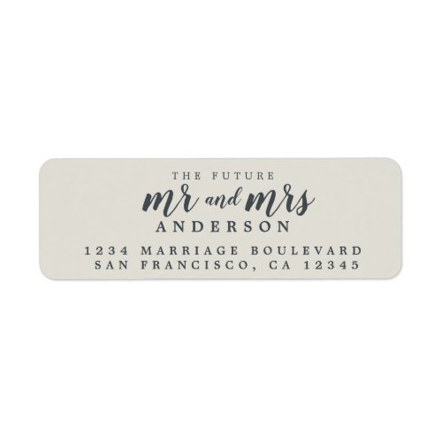 Future Mr Mrs Light Gray Wedding Return Address Label