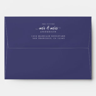 Future Mr Mrs Navy Blue Return Address Envelope