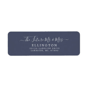 Future Mr & Mrs Navy Blue Return Address Label