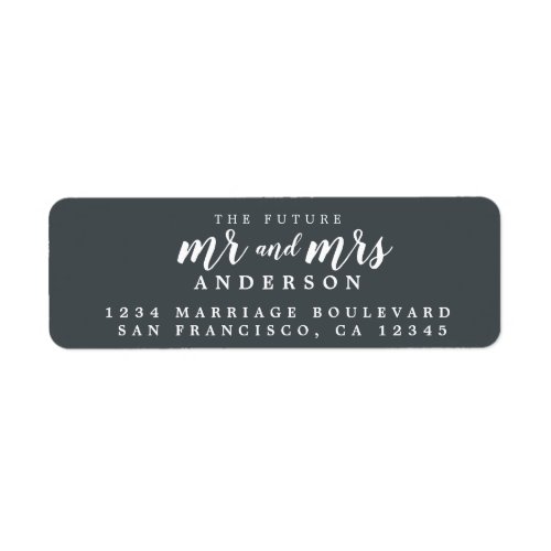 Future Mr Mrs Off_Black Wedding Return Address Label