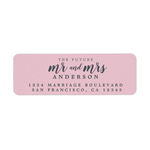 Future Mr Mrs Parfait Pink Wedding Return Address Label