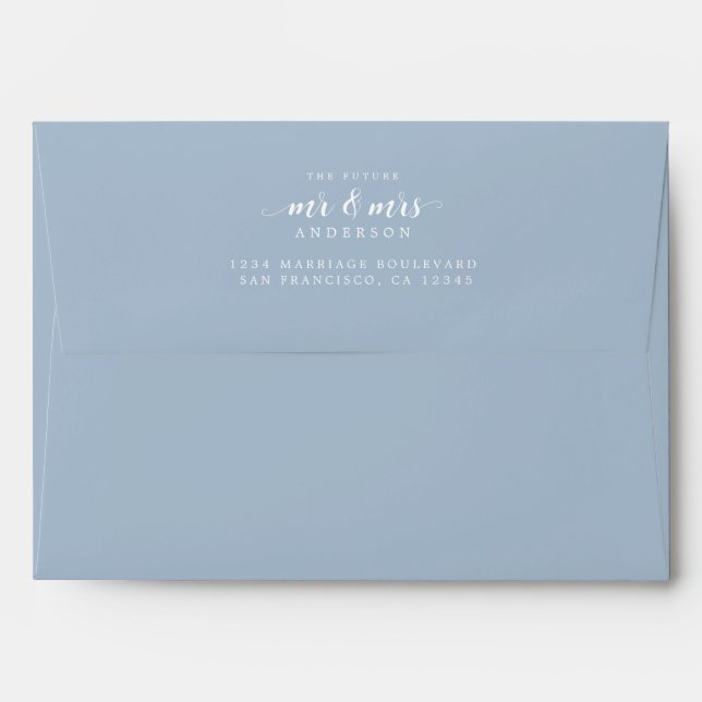 Future Mr Mrs Pastel Blue Return Address Envelope (Back (Top Flap))