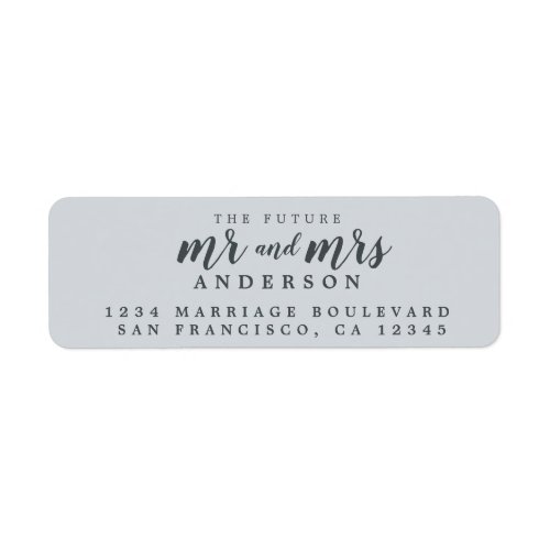 Future Mr Mrs Pastel Blue Wedding Return Address Label