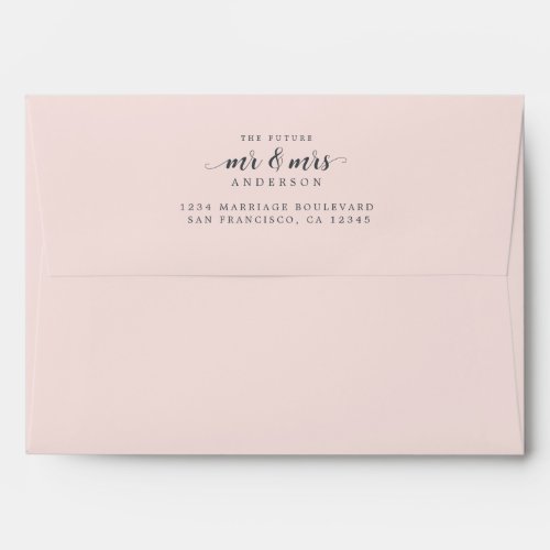 Future Mr Mrs Pastel Pink Return Address Envelope