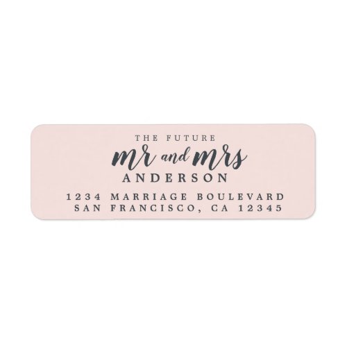 Future Mr Mrs Pastel Pink Wedding Return Address Label