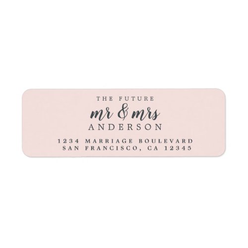 Future Mr Mrs Pastel Pink Wedding  Return Address Label