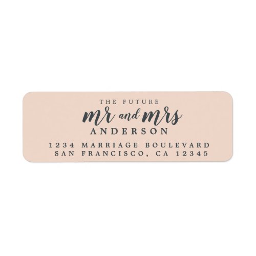 Future Mr Mrs Pastel Pink Wedding Return Address Label