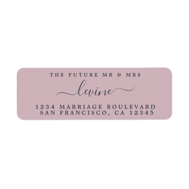 Future Mr Mrs Pastel Purple Wedding Return Address Label (Front)