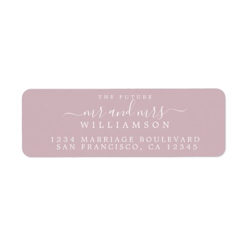 Future Mr Mrs Pastel Purple Wedding Return Address Label