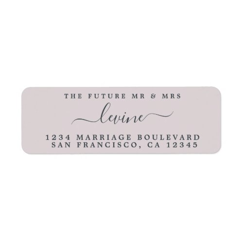 Future Mr Mrs Pastel Purple Wedding Return Address Label