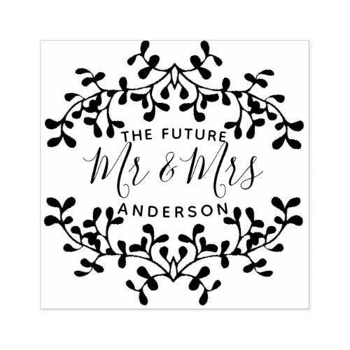 Future Mr  Mrs  Personalized Rubber Stamp