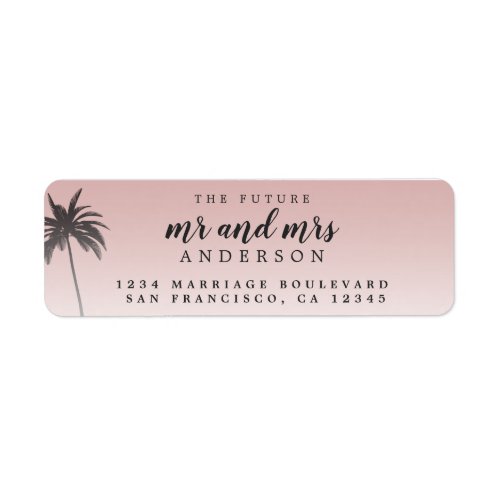 Future Mr Mrs Pink Beach Wedding Return Address Label