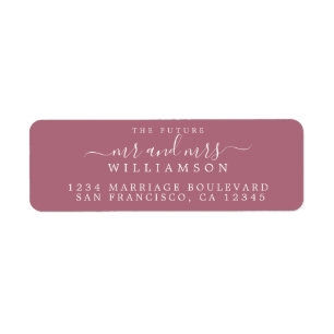 Future Mr Mrs Purple Cassis Wedding Return Address Label