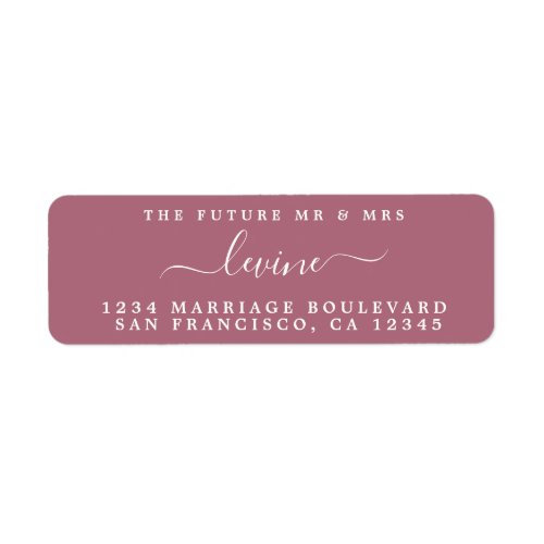 Future Mr Mrs Purple Cassis Wedding Return Address Label