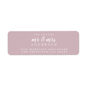 Future Mr Mrs Purple Wedding Return Address Label