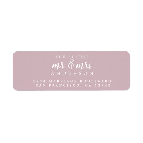 Future Mr Mrs Purple Wedding Return Address Label