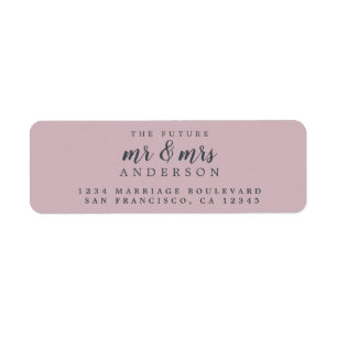 Future Mr Mrs Purple Wedding Return Address Label