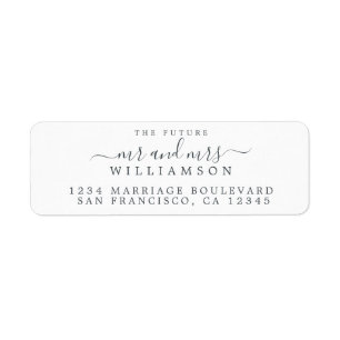 Future Mr Mrs Return Address Label