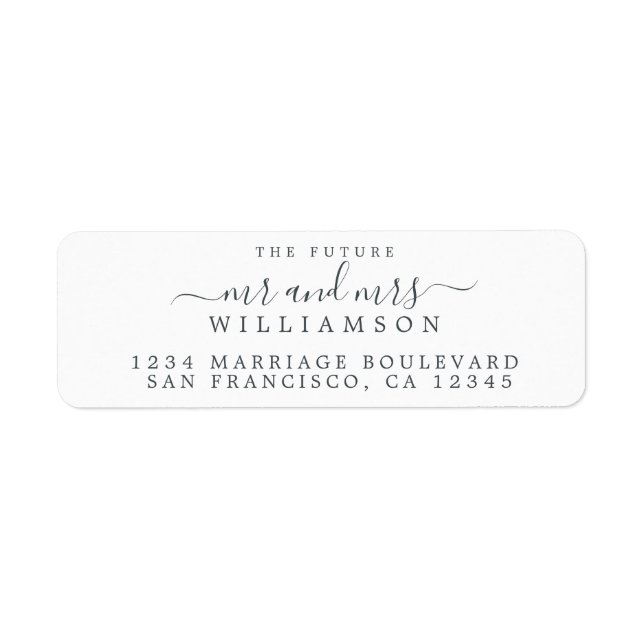 Future Mr Mrs Return Address Label (Front)